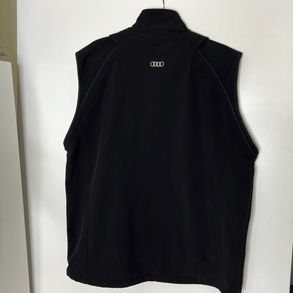 Mens Audi 2XL Black Nylon Fleece Lined Vest Jacket - Picture 2 of 7